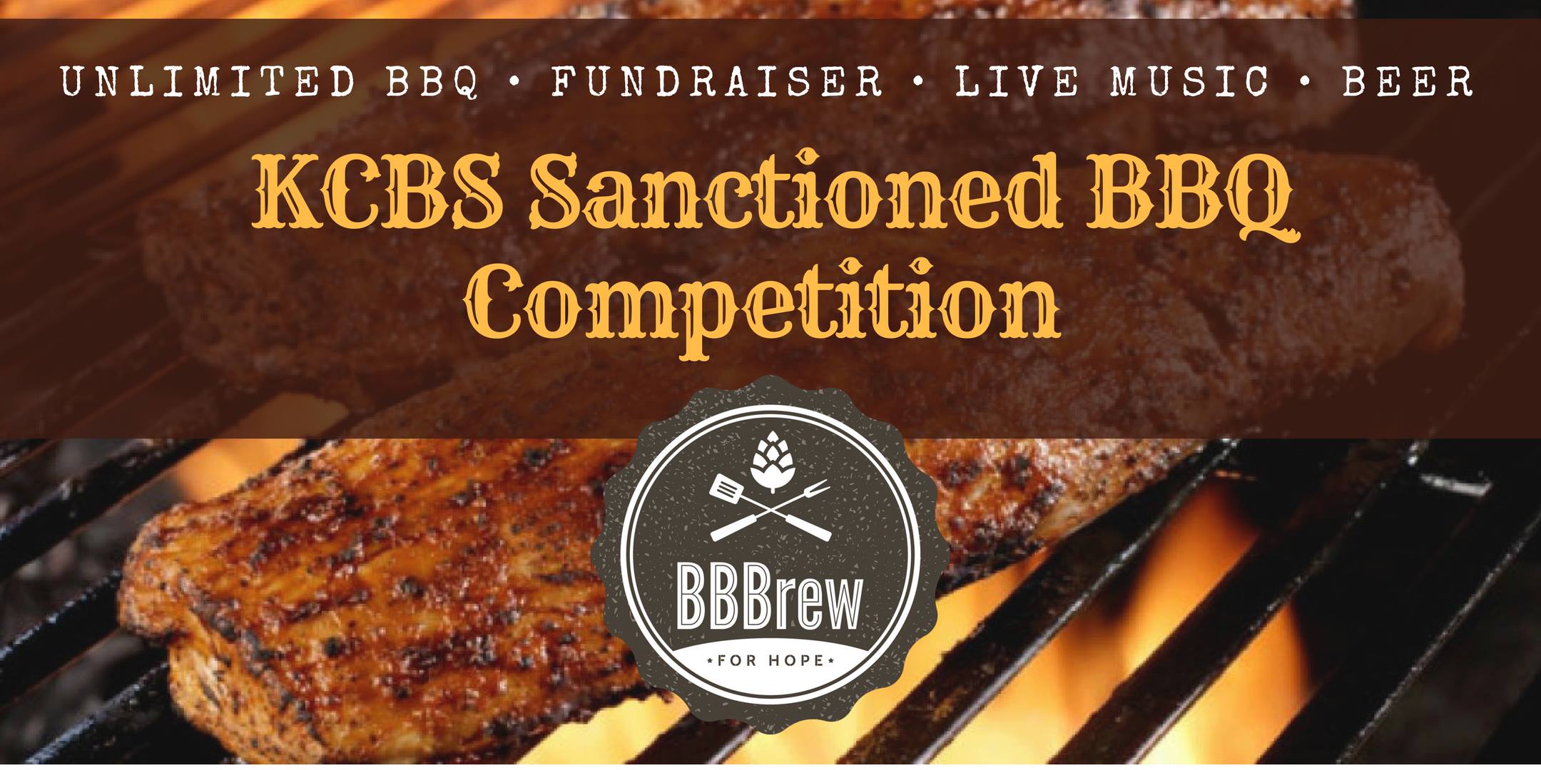 KCBS Sanctioned BBQ Competition Logo. Image of Steak on Grill