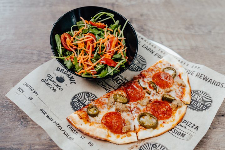 Image of Pizza and Salad from Pizza Rev