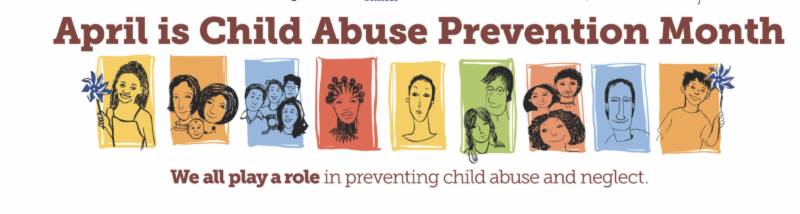 Image of text saying April is Child Abuse Prevention Month